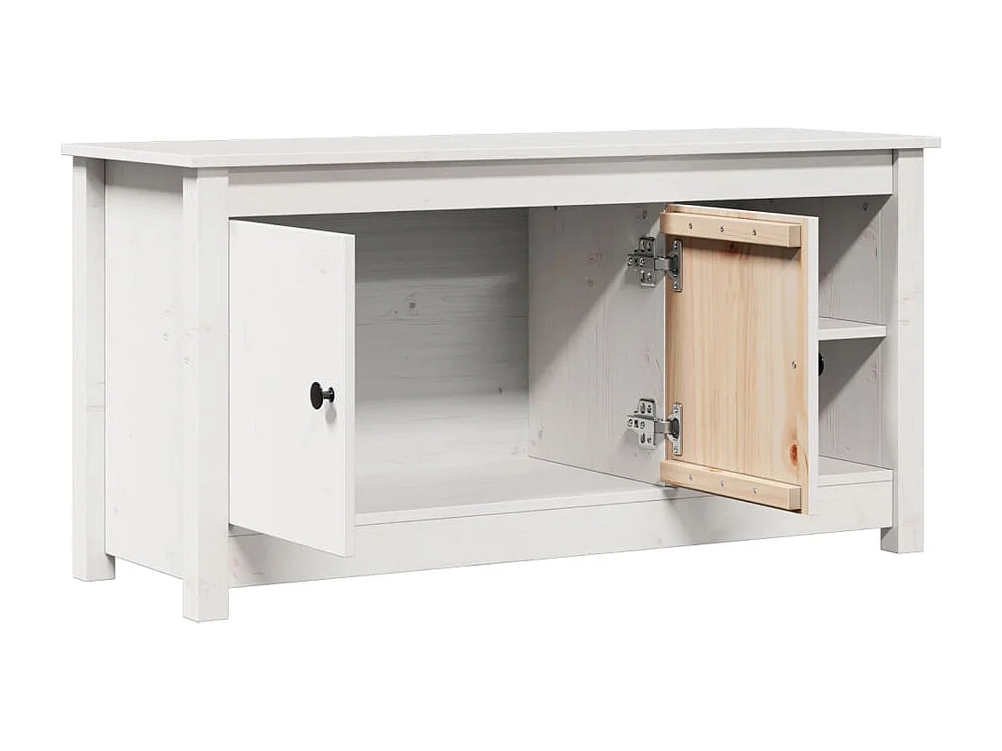Meuble TV | Banc TV | Armoire TV Blanc 103x36,5x52 cm Bois de pin massif