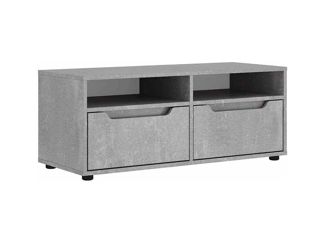Tv-meubel | Tv-Bank | TV-kastVISNES 100x40x38 cm bewerkt hout betongrijs