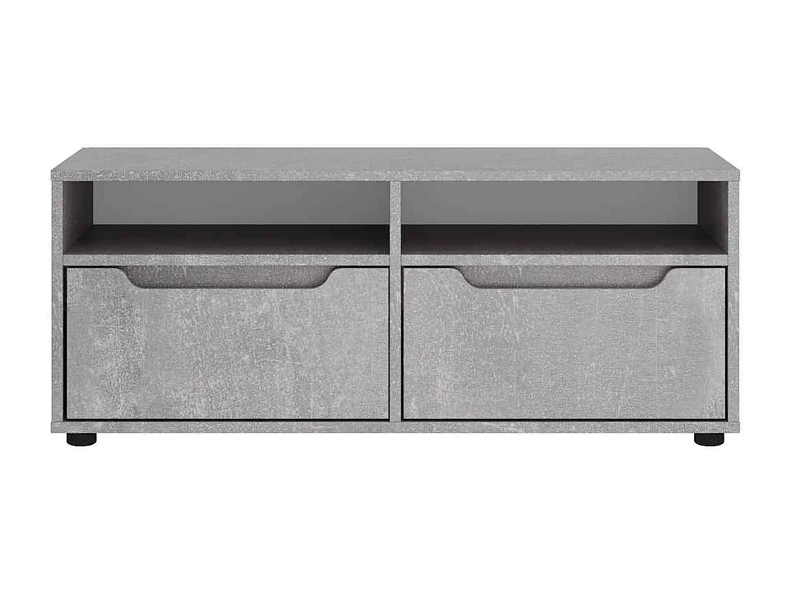 Meuble TV | Banc TV | Armoire TV VISNES gris béton 100x40x38 cm bois d'ingénierie