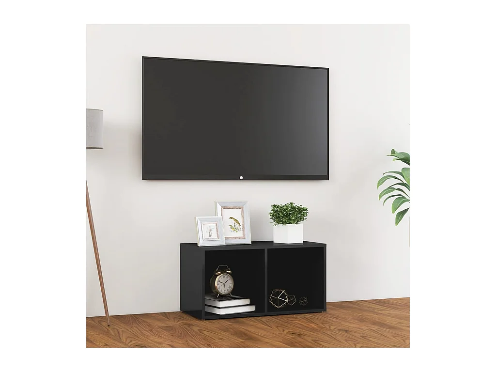 Mueble para TV  | Gabinete de TV |  Mueble de salón madera contrachapada gris brillo 72x35x36,5 cm