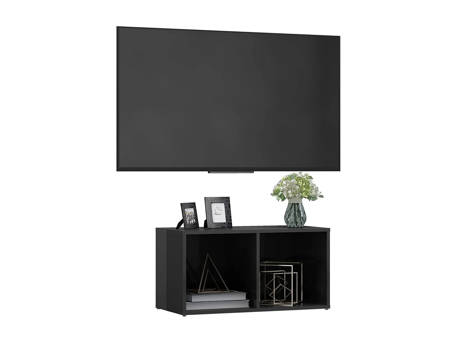 Mueble para TV  | Gabinete de TV |  Mueble de salón madera contrachapada gris brillo 72x35x36,5 cm