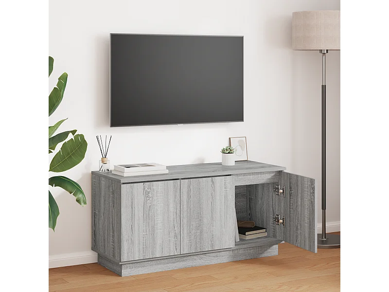 Meuble TV | Banc TV | Armoire TV Gris Sonoma 100x38x49 cm en bois d'ingénierie