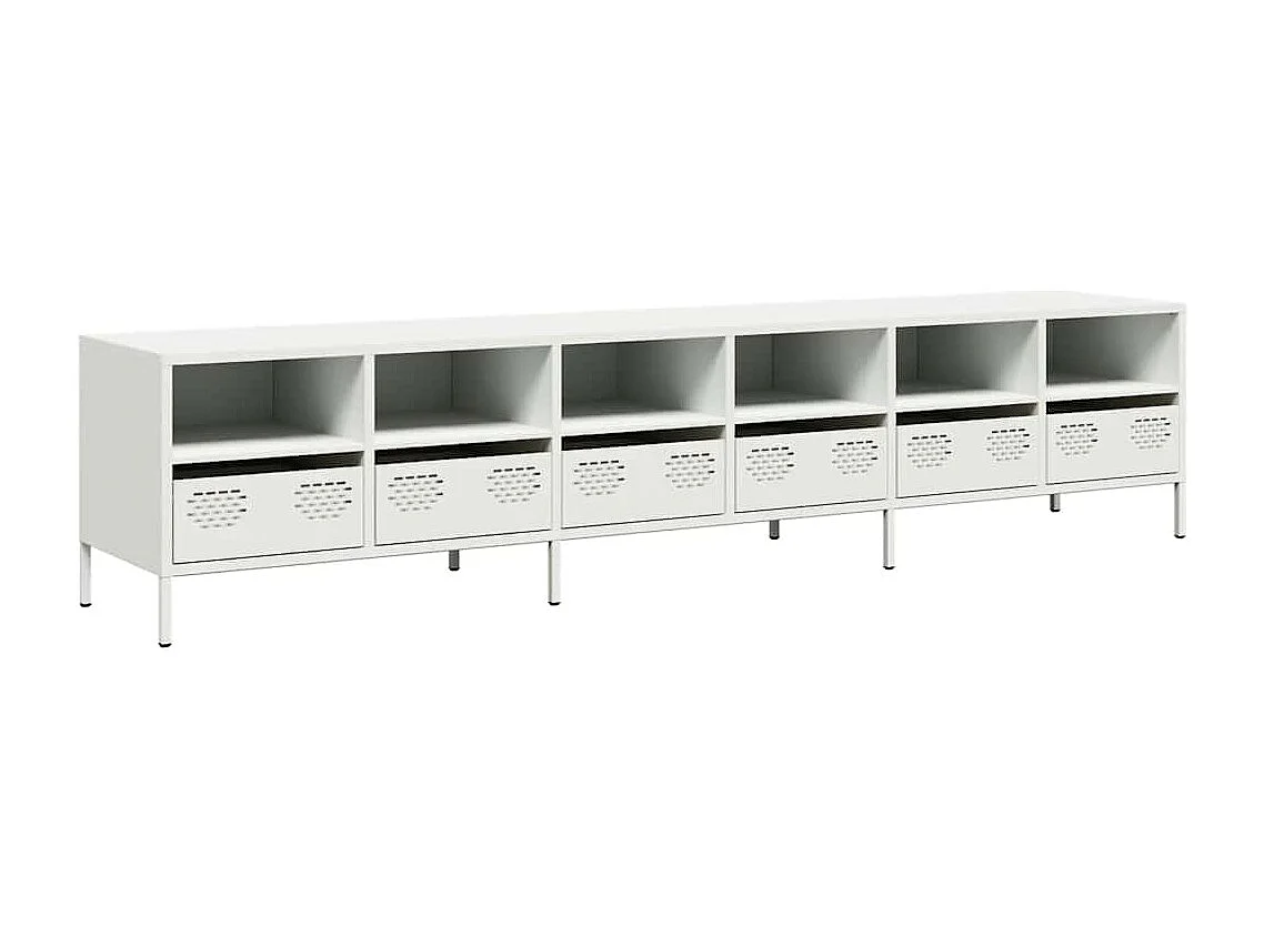 Tv-meubel | Tv-Bank | TV-kast202x39x43,5 cm koudgewalst staal wit