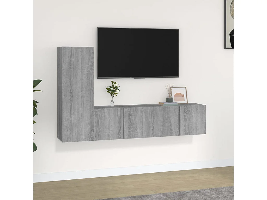Ensemble de meubles TV | Bancs TV | Armoires TV 3 pcs Sonoma gris Bois d'ingénierie