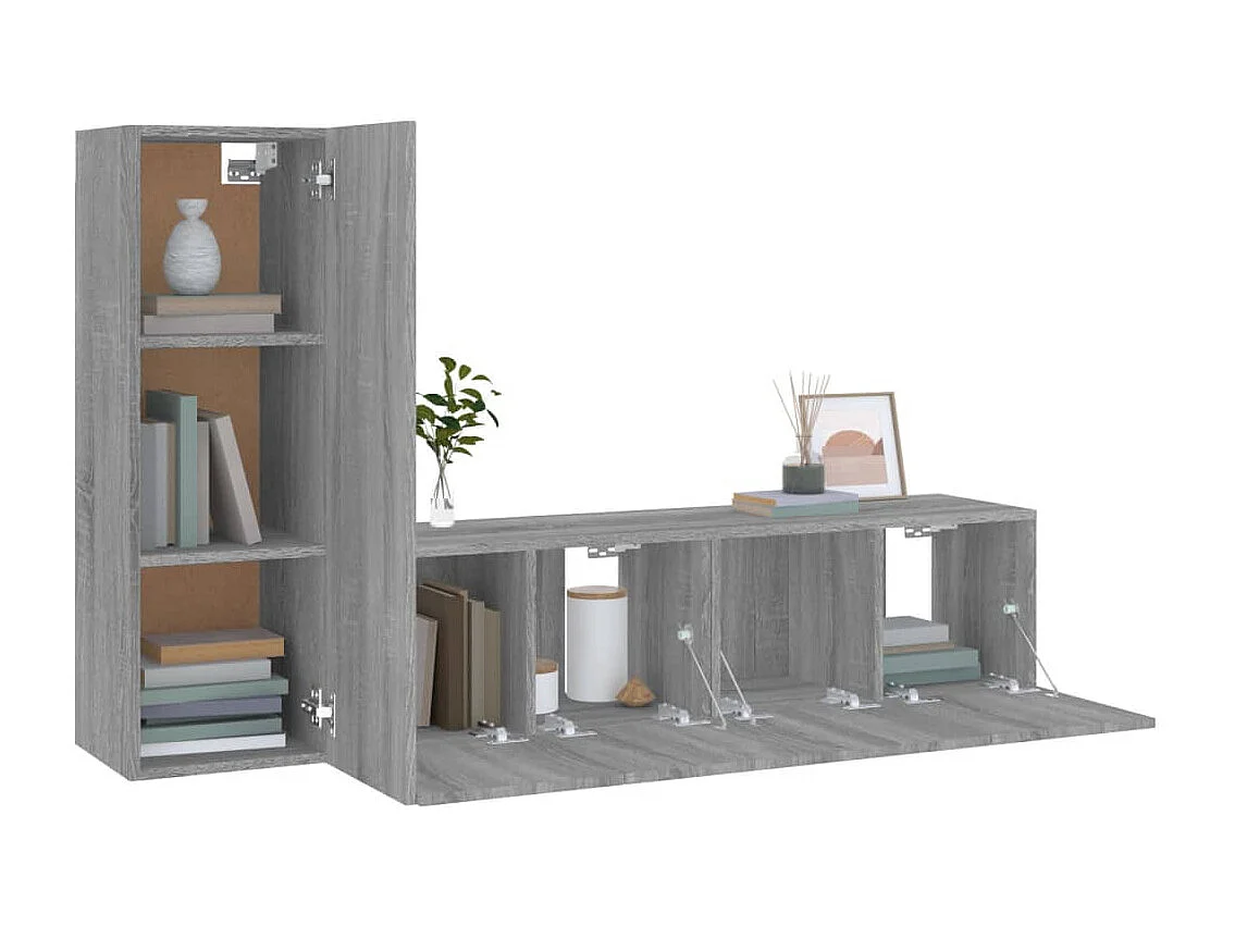 Ensemble de meubles TV | Bancs TV | Armoires TV 3 pcs Sonoma gris Bois d'ingénierie