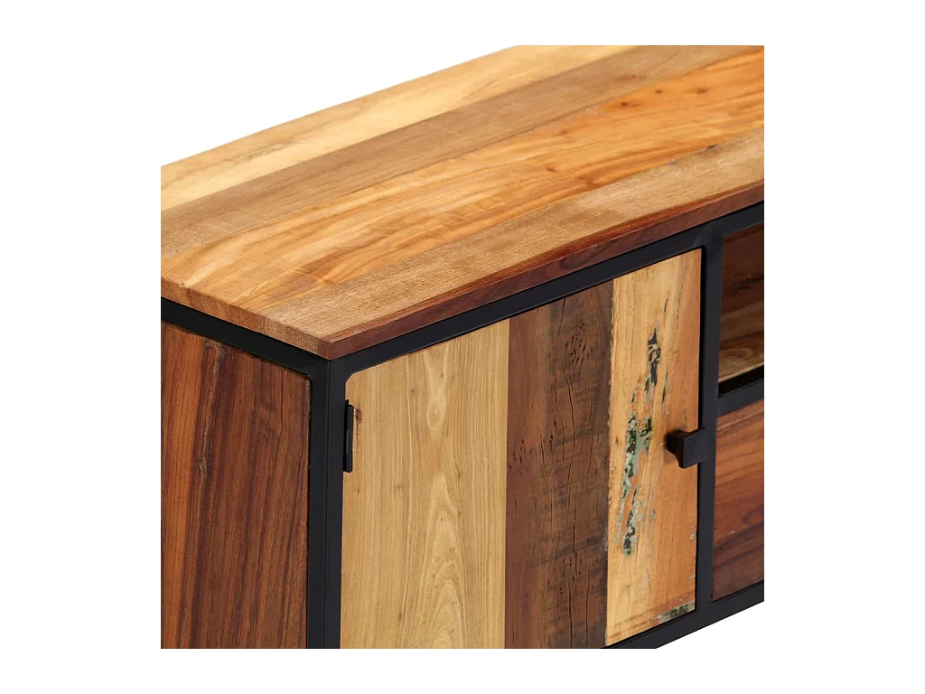 Meuble TV | Banc TV | Armoire TV 120 x 30 x 40 cm Bois de récupération massif et acier