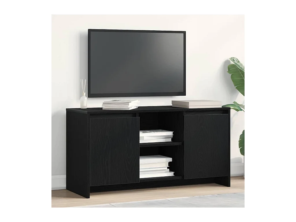 Mueble TV | Soporte de TV Negro 102 x 37.5 x 52.5 cm Madera contrachapada