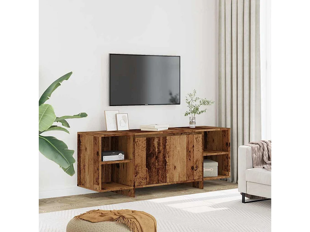 Meuble TV | Banc TV | Armoire TV vieux bois 130x35x50 cm bois d'ingénierie