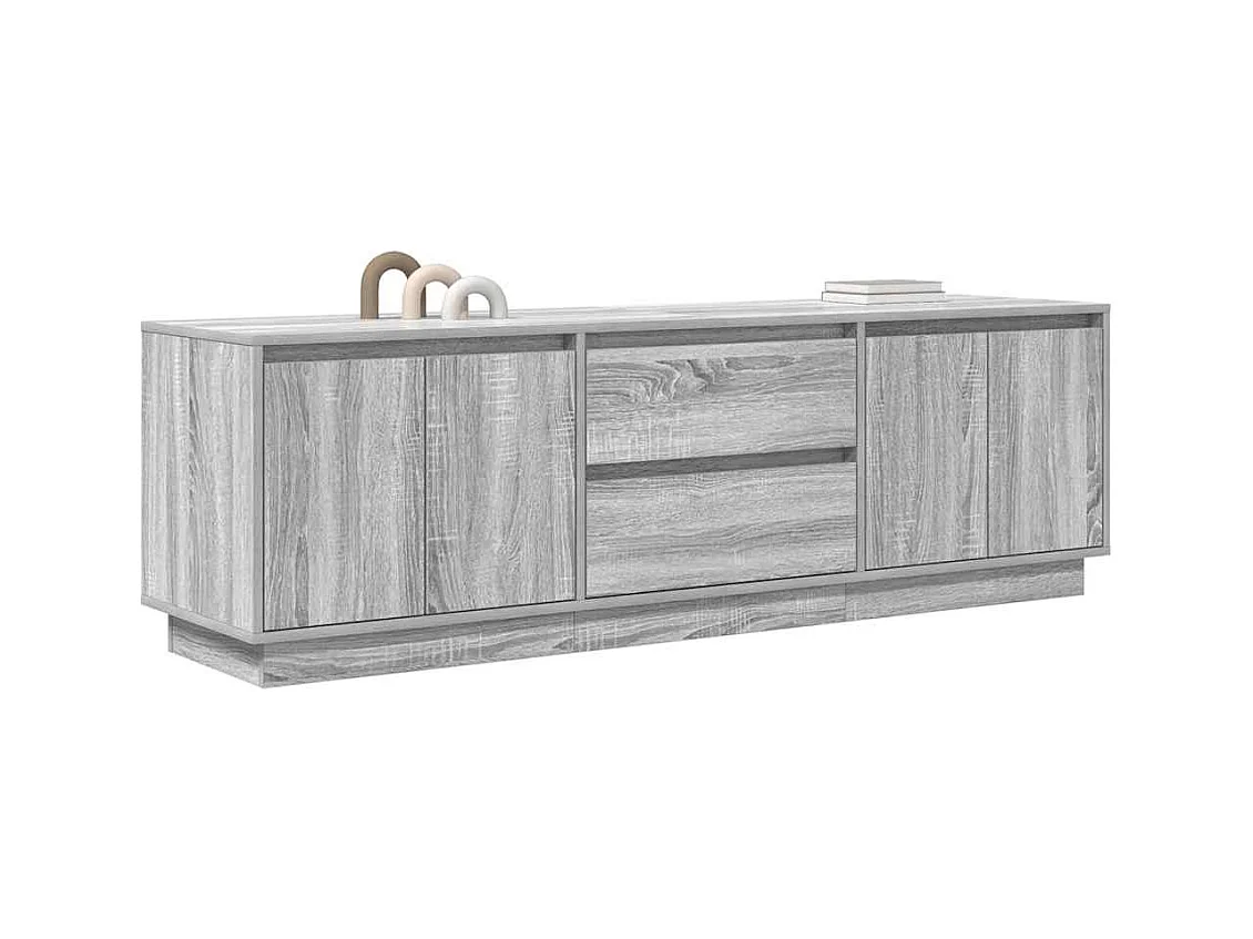 Meuble TV | Banc TV | Armoire TV avec lumières LED sonoma gris 160,5x41x50 cm