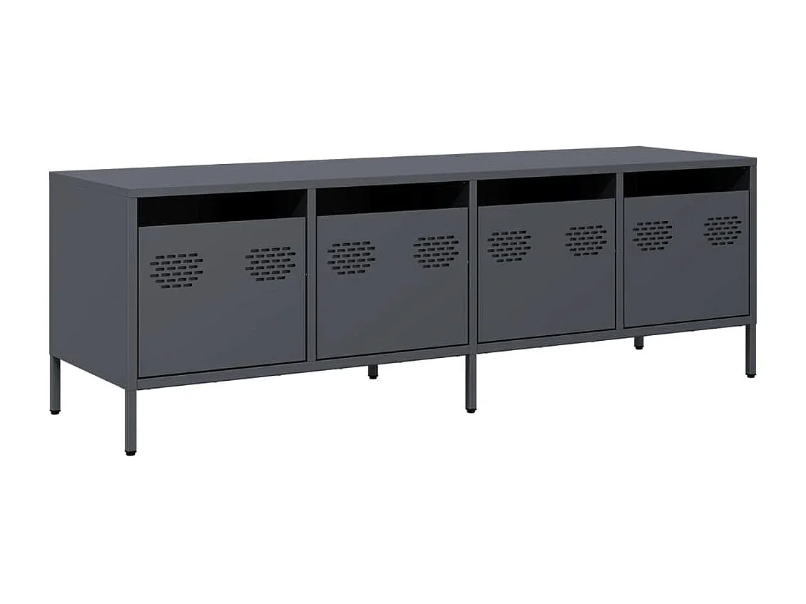 Meuble TV | Banc TV | Armoire TV anthracite 135x39x43,5 cm acier laminé à froid