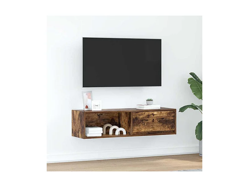 Mueble de TV | Mueble de salón de roble ahumado 100x31x25,5cm Madera ingeniería