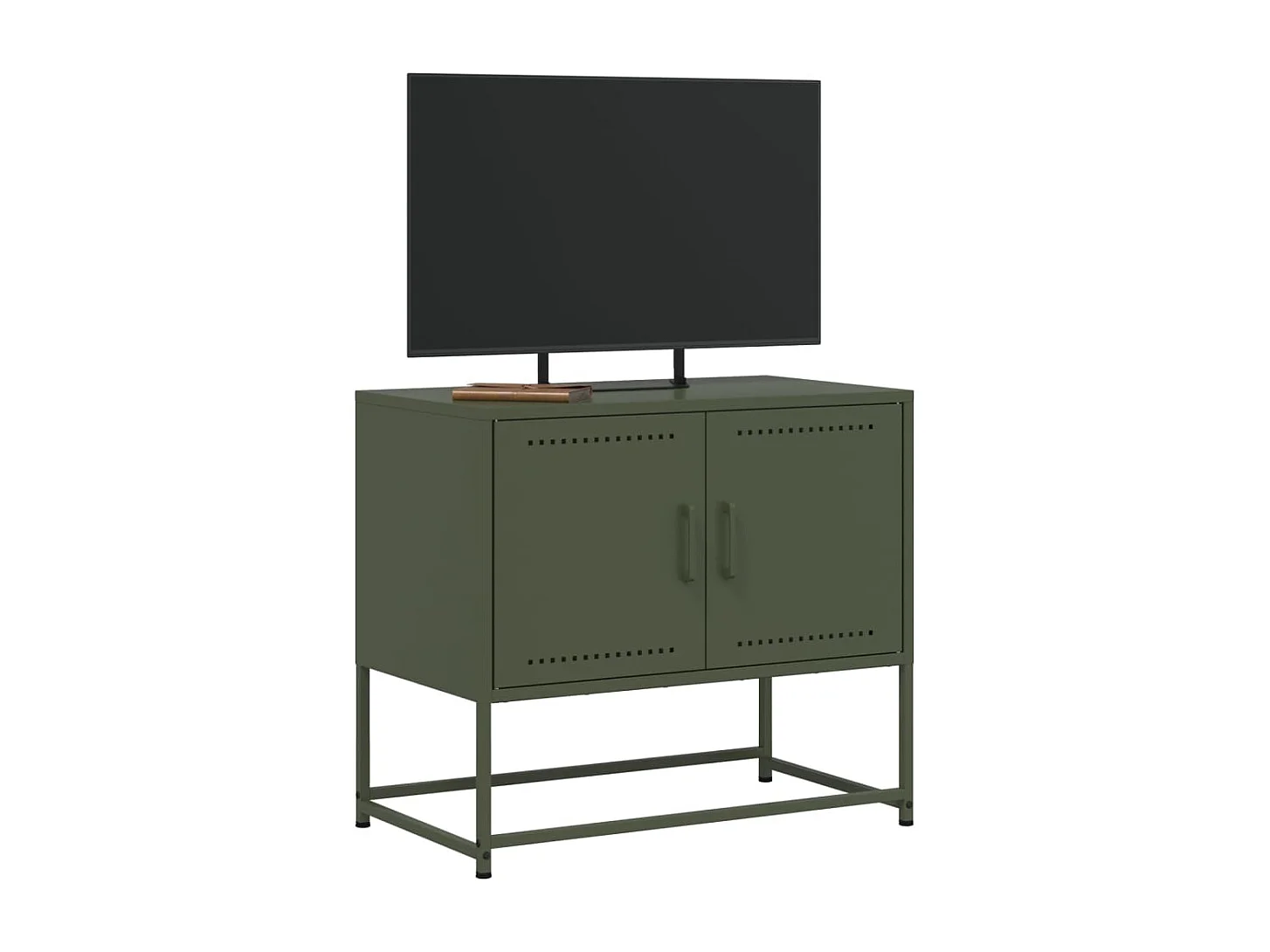 Meuble TV | Banc TV | Armoire TV vert olive 68,5x39x60,5 cm acier