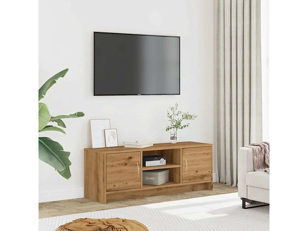 Meuble TV | Banc TV | Armoire TV chêne artisanal 102x30x37,5 cm bois d'ingénierie