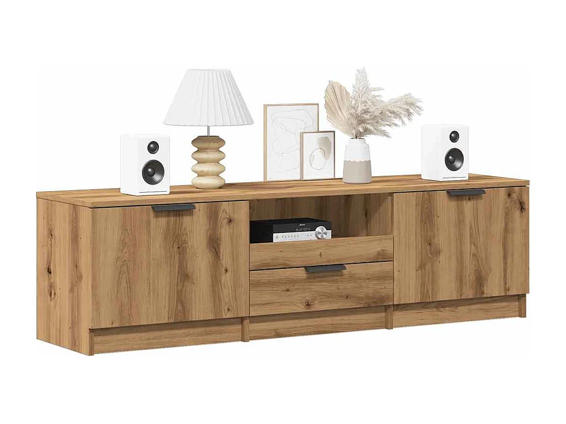 Meuble TV | Banc TV | Armoire TV chêne artisanal 140x35x40 cm bois d'ingénierie
