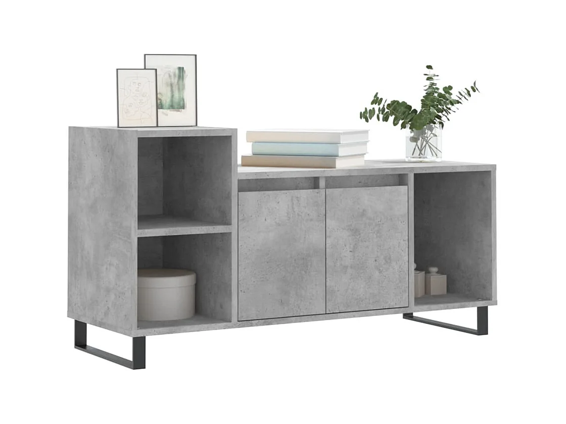 Mueble para TV  | Gabinete de TV |  Mueble de salón madera contrachapada gris hormigón 100x35x55 cm