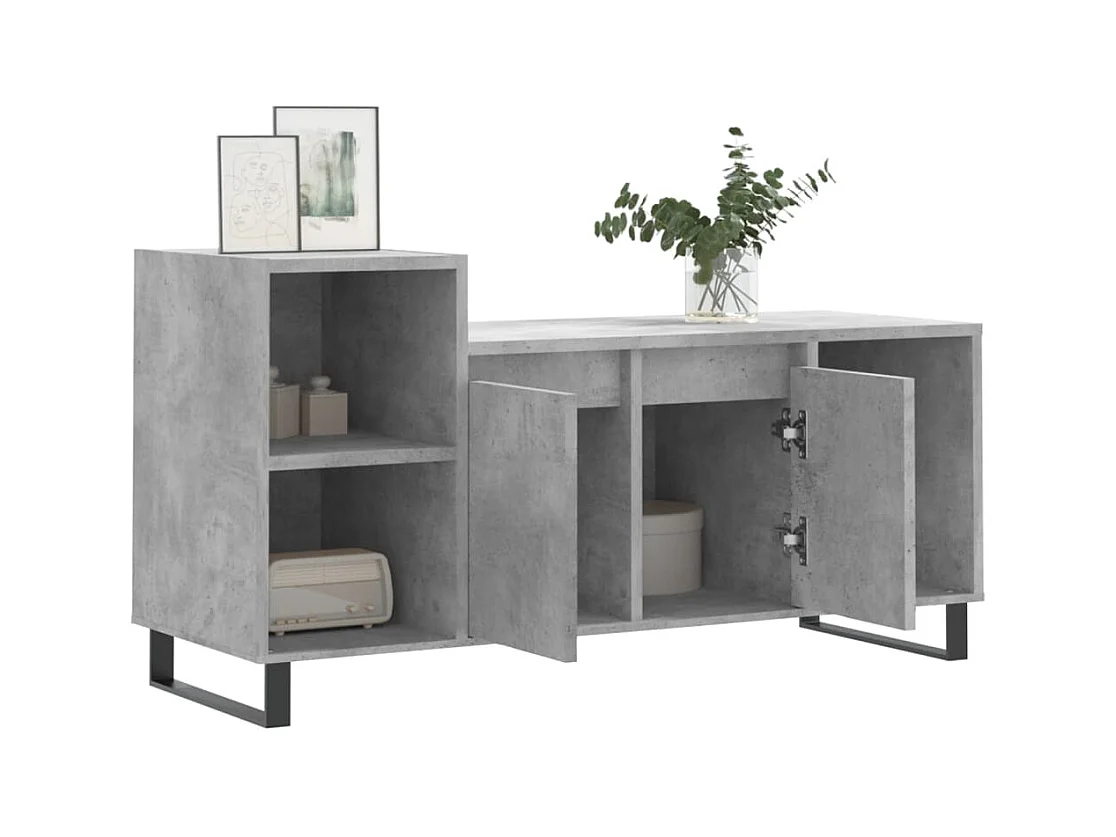 Mueble para TV  | Gabinete de TV |  Mueble de salón madera contrachapada gris hormigón 100x35x55 cm