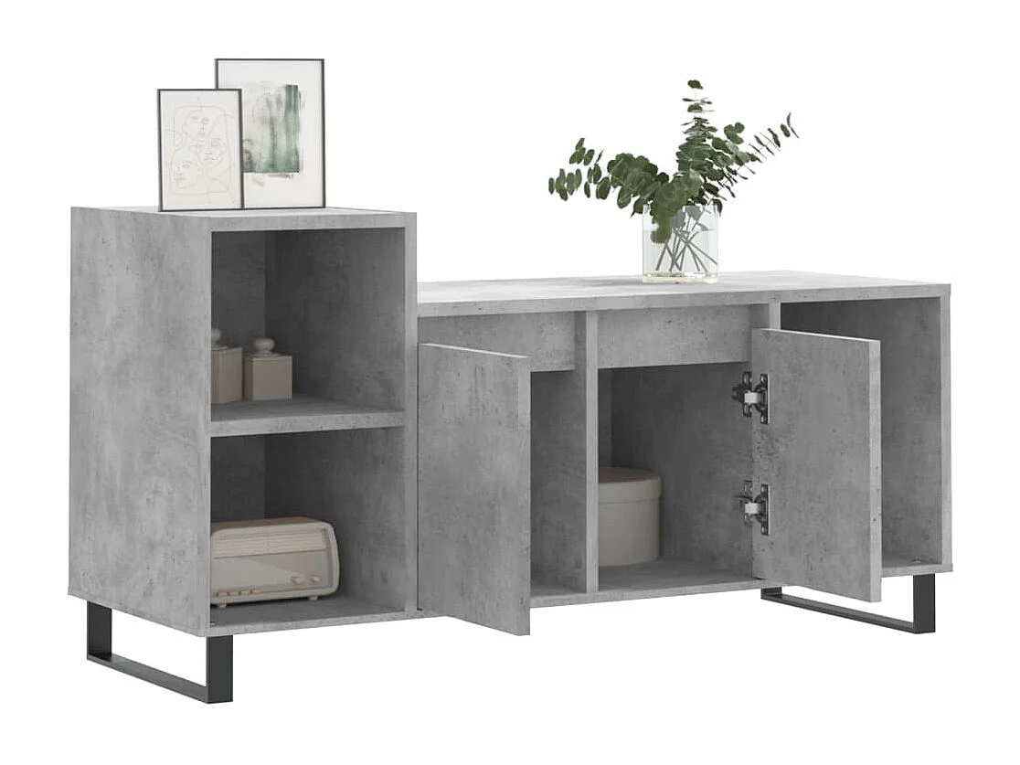 Mueble para TV  | Gabinete de TV |  Mueble de salón madera contrachapada gris hormigón 100x35x55 cm