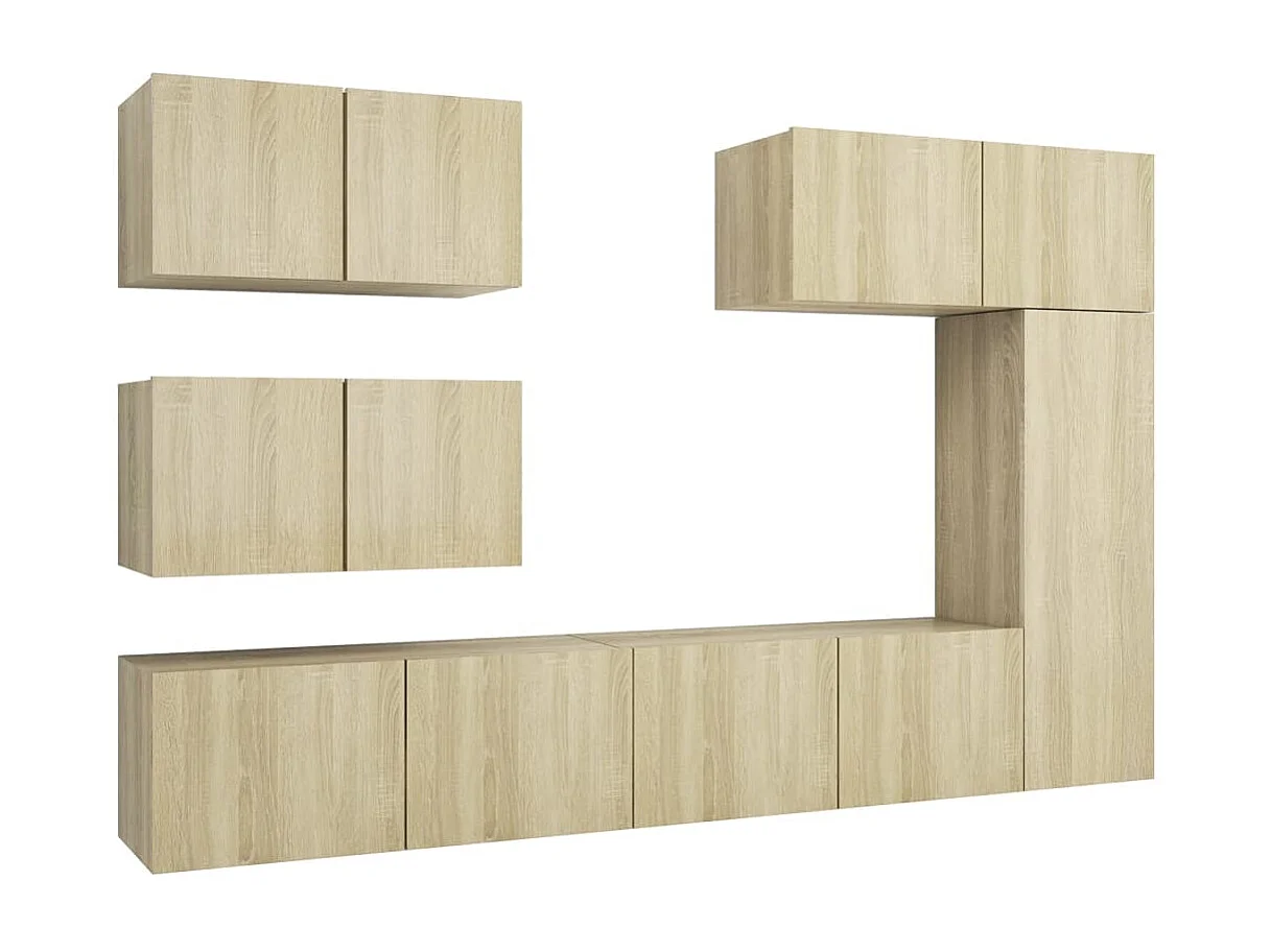 Ensemble de meuble TV | Banc TV | Armoire TV 6 pcs Chêne sonoma Bois d'ingénierie