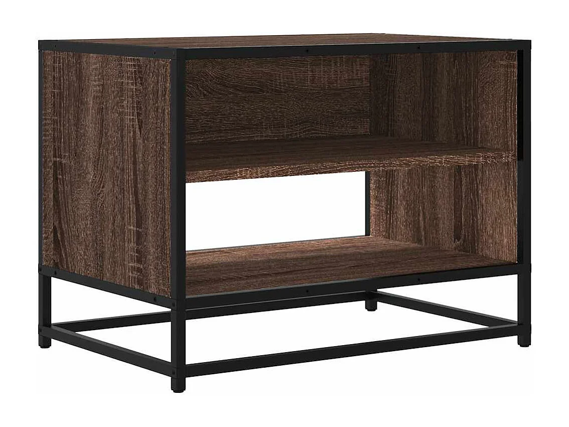 Tv-meubel | Tv-Bank | TV-kast61x40x46 cm bewerkt hout metaal bruin eikenkleur