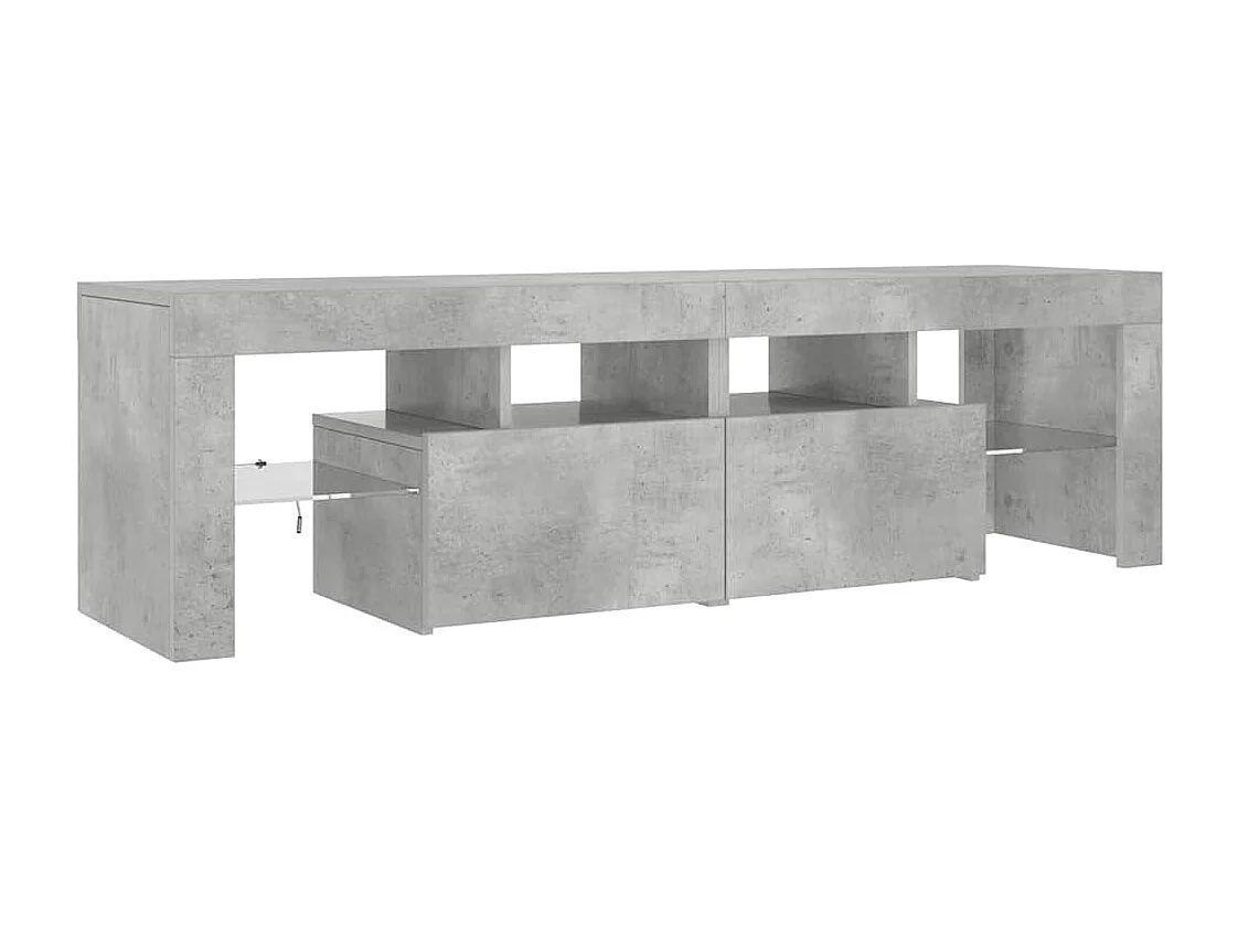 Mueble de TV | Mueble de salón con luces LED gris hormigón 140x36,5x40 cm