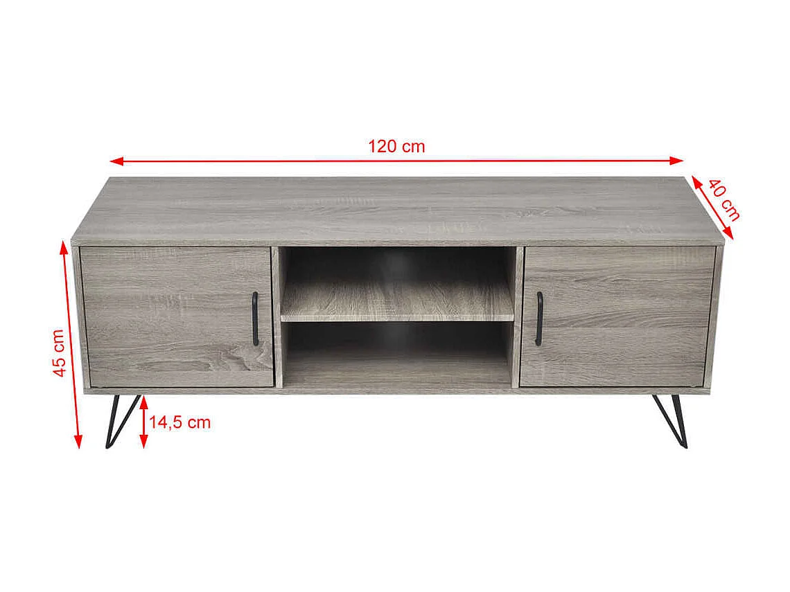 Mueble para TV  | Gabinete de TV |  Mueble de salón gris 120x40x45 cm