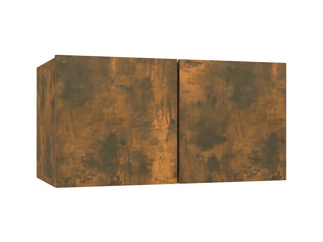 Set de muebles de TV | Gabinetes de TV |  Muebles de salón 7 pzas madera contrachapada roble ahumado