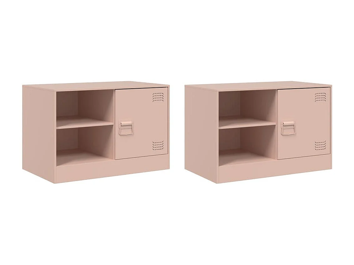 Meubles TV | Bancs TV | Armoires TV 2 pcs rose 67x39x44 cm acier