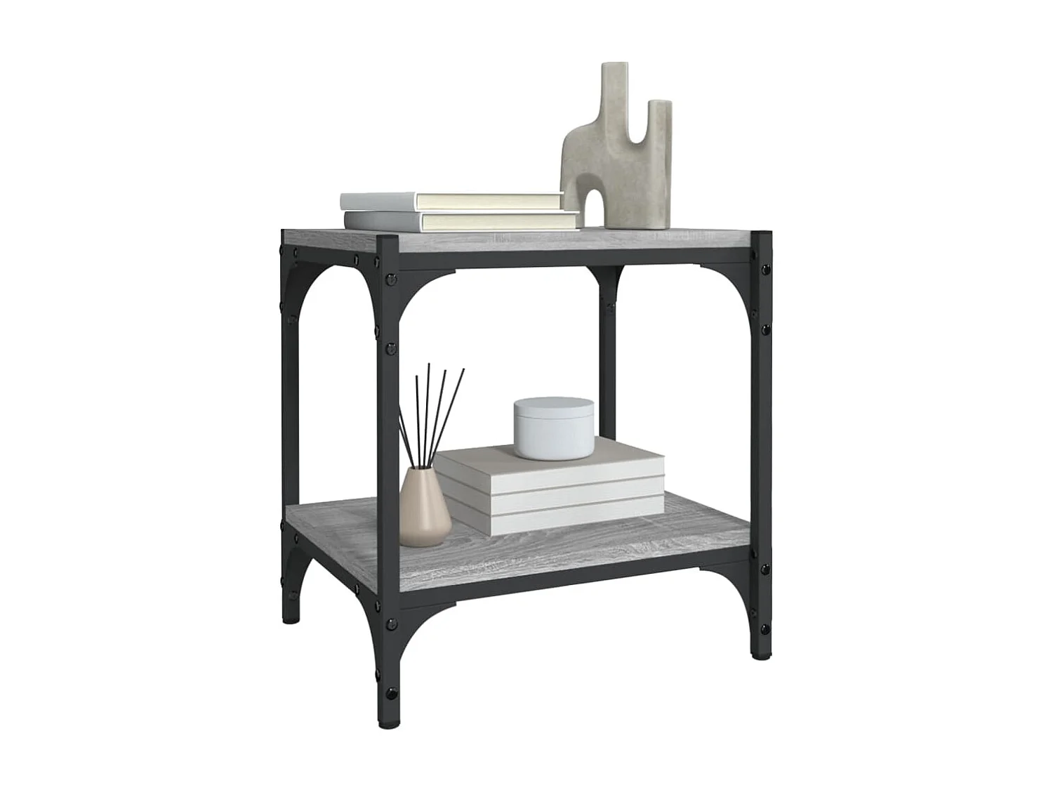 Mueble para TV  | Gabinete de TV |  Mueble de salón contrachapada y acero gris Sonoma 40x33x41 cm