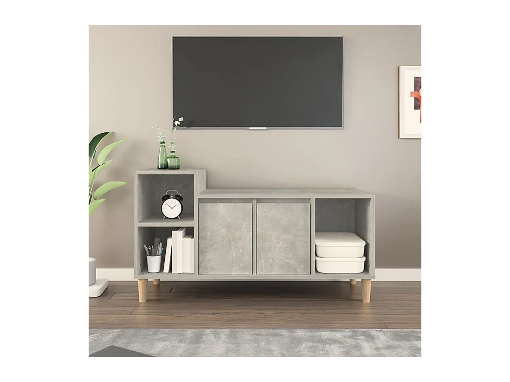 Mueble para TV  | Gabinete de TV |  Mueble de salón madera contrachapada gris hormigón 100x35x55 cm