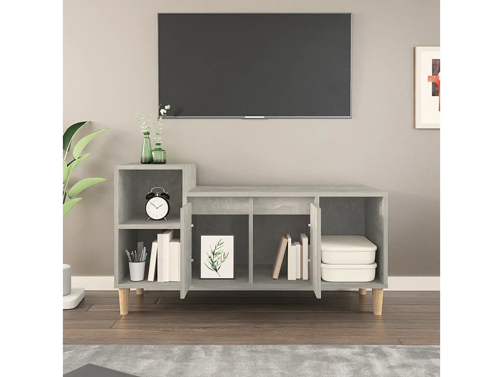 Meuble TV | Banc TV | Armoire TV Gris béton 100x35x55 cm Bois d'ingénierie