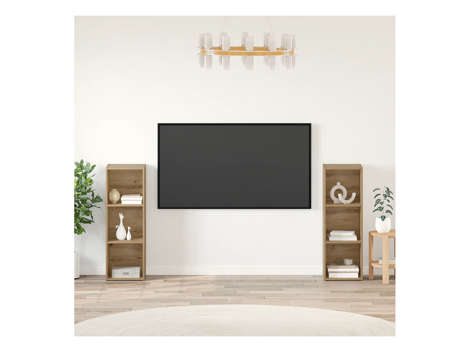 Conjunto de Mueble de TV | Mueble de salón 2 pcs Roble artisan 107 x 35 x 37 cm