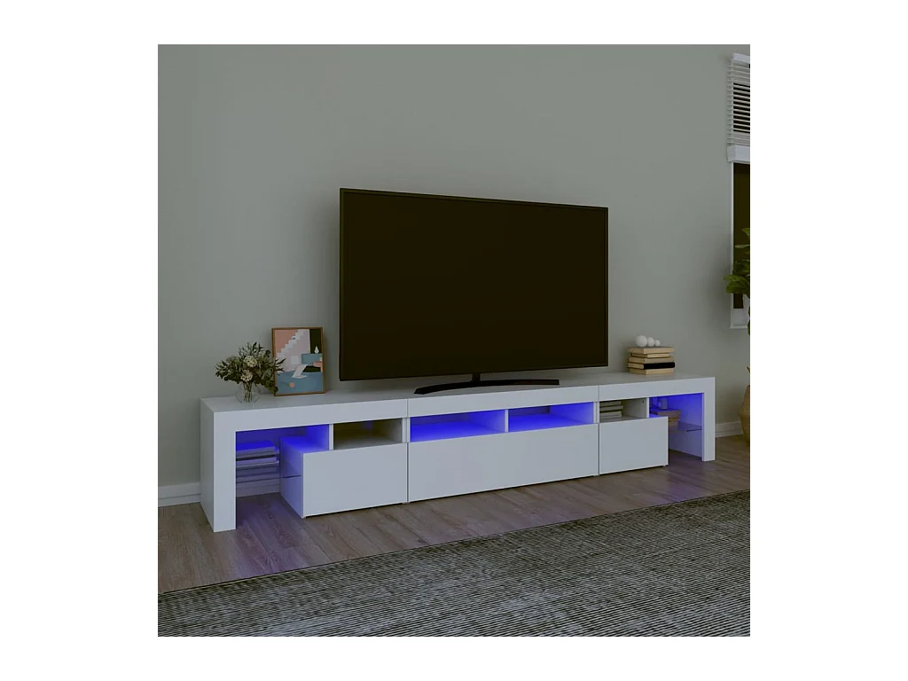 Mueble de TV | Mueble de salón con luces LED blanco 230x36,5x40 cm