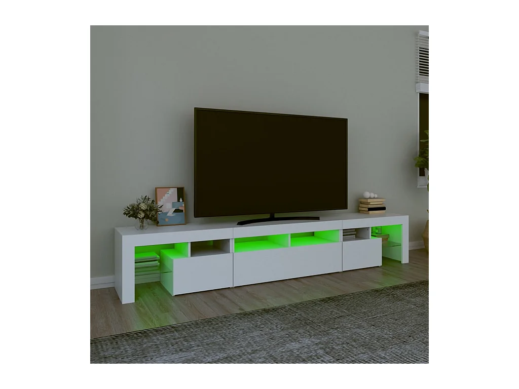 Mueble de TV | Mueble de salón con luces LED blanco 230x36,5x40 cm