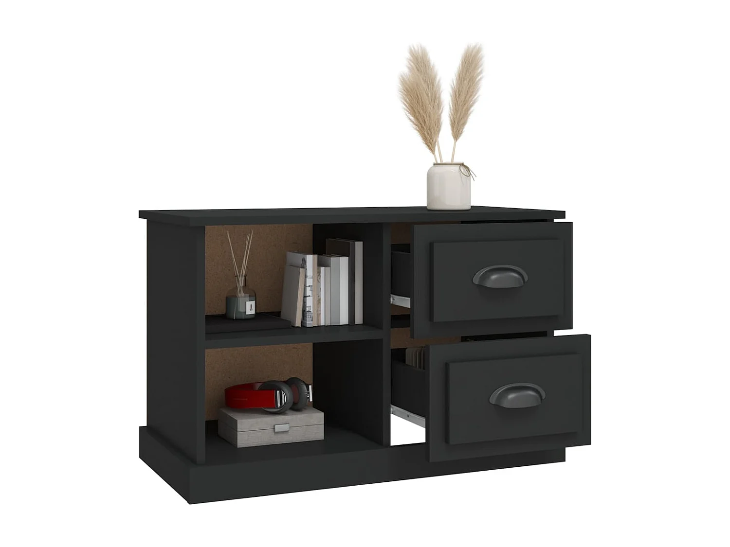 Meuble TV | Banc TV | Armoire TV noir 73x35,5x47,5 cm bois d'ingénierie