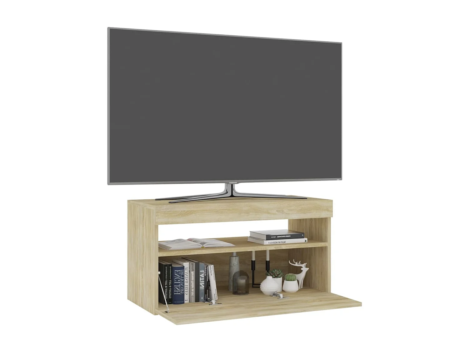 Mueble de TV | Mueble de salón con luces LED roble Sonoma 75x35x40 cm