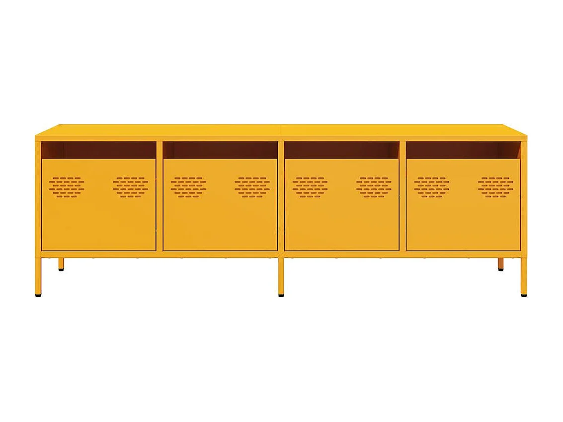 Tv-meubel | Tv-Bank | TV-kast135x39x43,5 cm koudgewalst staal mosterdgeel