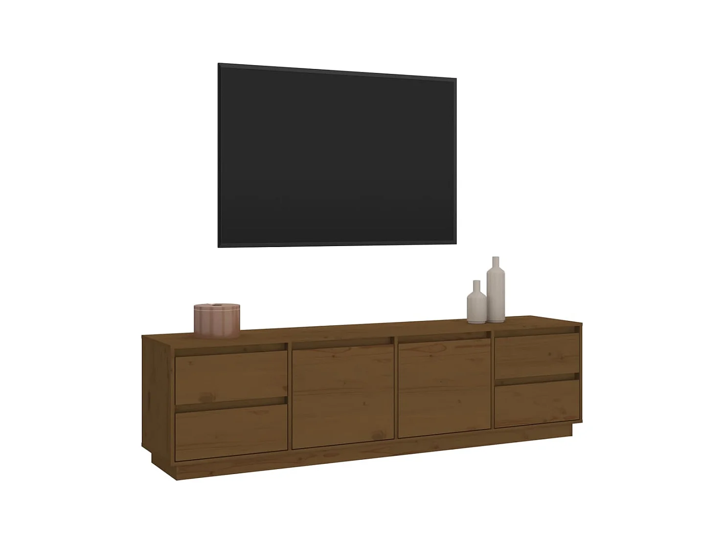 Mueble de TV | Mueble de salón madera maciza de pino marrón miel 176x37x47,5 cm
