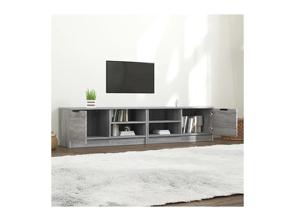 muebles para TV  | Gabinetes de TV |  Muebles de salón 2 uds contrachapado gris Sonoma 80x35x36,5 cm