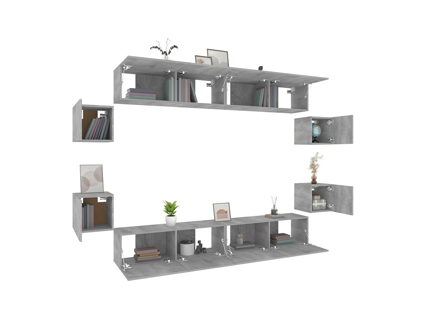 Ensemble de meubles TV | Bancs TV | Armoires TV 8 pcs Sonoma gris Bois d'ingénierie