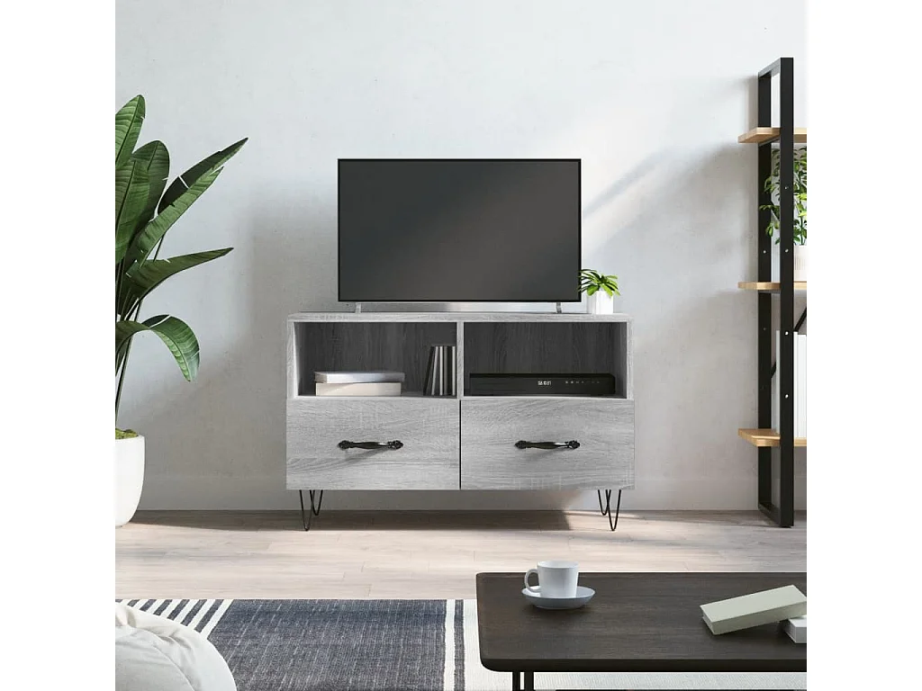 Meuble TV | Banc TV | Armoire TV Sonoma gris 80x36x50 cm Bois d'ingénierie