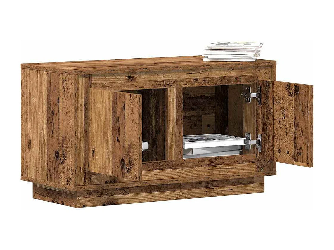 Meuble TV | Banc TV | Armoire TV en vieux bois 80x35x45 cm en bois aggloméré