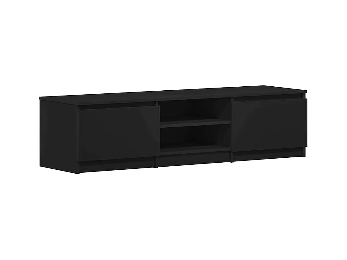 Mueble de TV | Mueble de salón madera contrachapada negro 140x40x35,5 cm