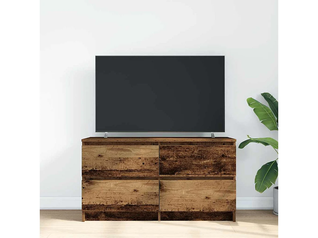 Tv-meubel | Tv-Bank | TV-kast100x35x54 cm bewerkt hout oud houtkleurig