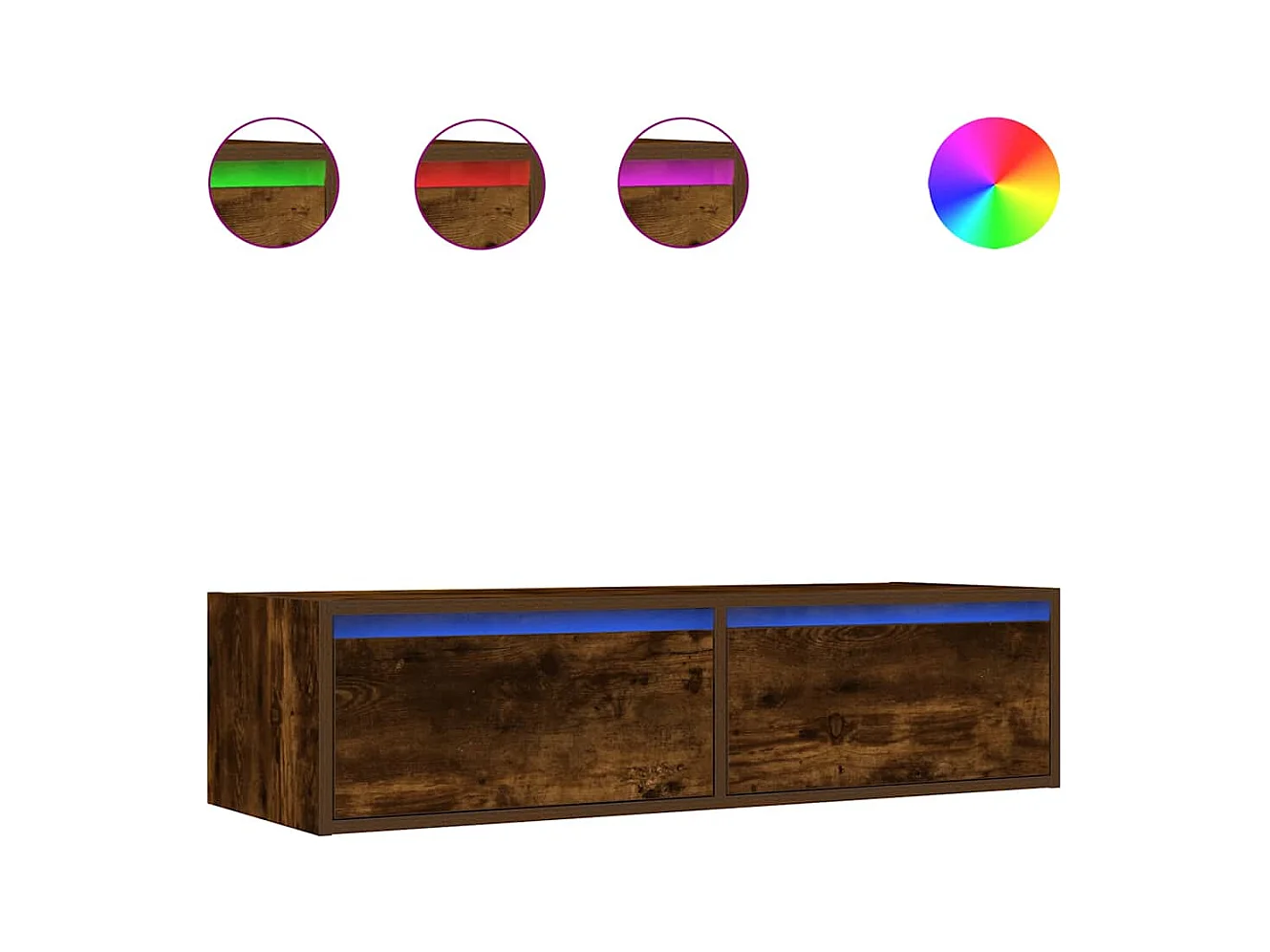 Mueble de TV | Mueble de salón con luces LED roble ahumado 100X35,5x25 cm