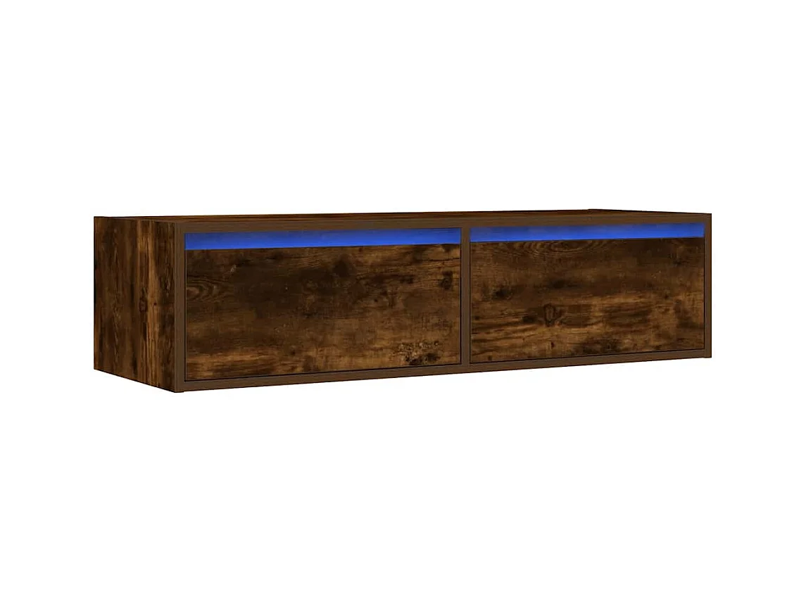 Mueble de TV | Mueble de salón con luces LED roble ahumado 100X35,5x25 cm