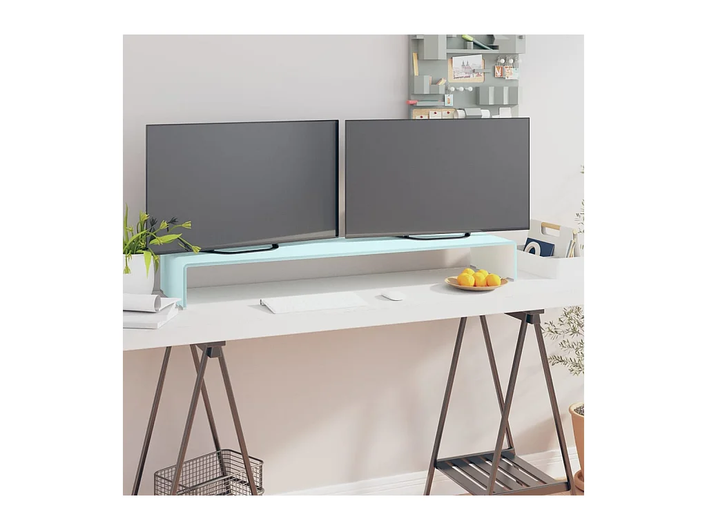 Mueble TV | Elevador de monitor cristal verde 110x30x13 cm