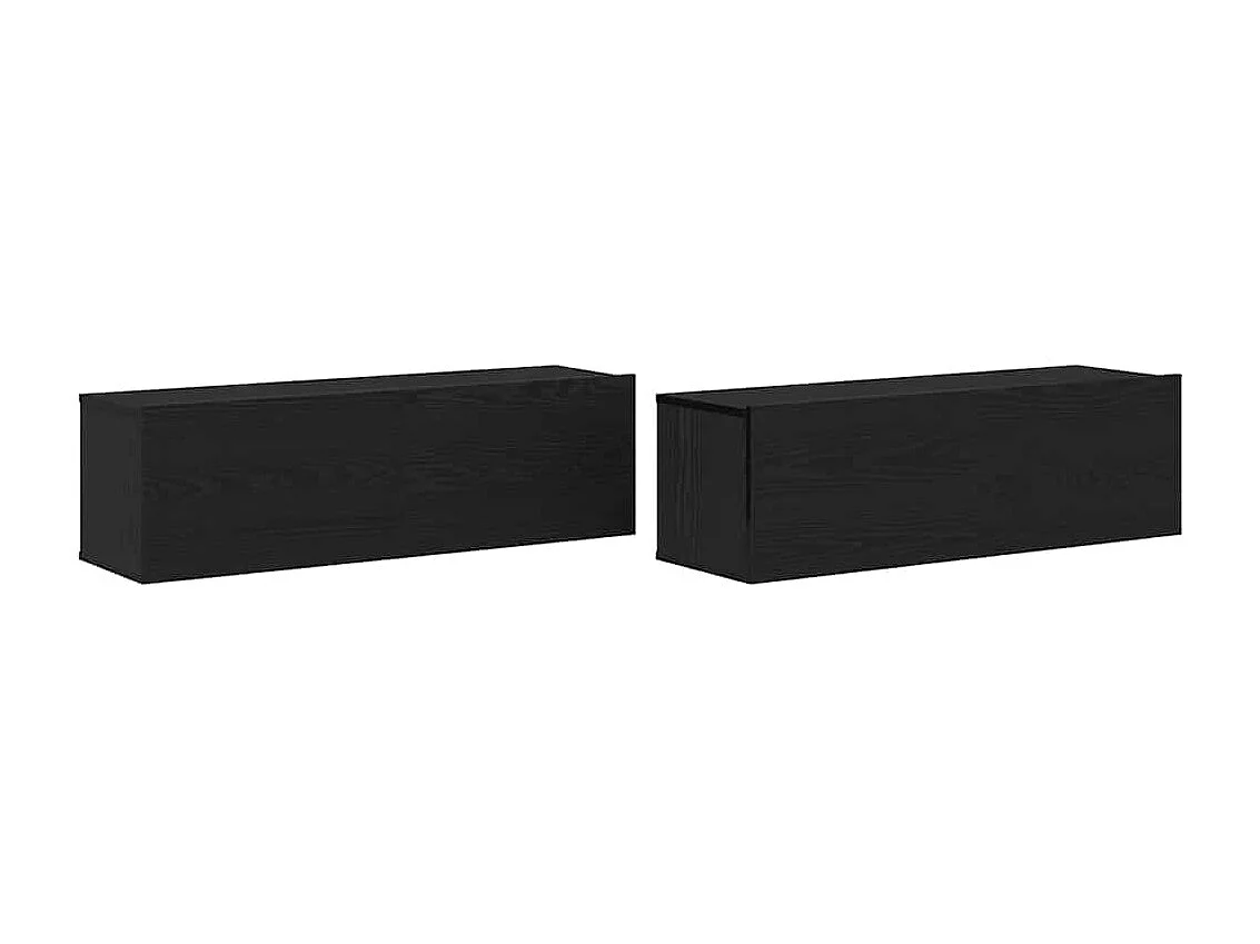 Gabinete de TV | Mueble de TV | Mueble de salón 2 pcs Negro 100 x 30 x 30 cm