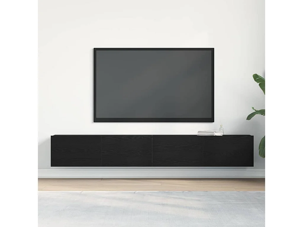 Gabinete de TV | Mueble de TV | Mueble de salón 2 pcs Negro 100 x 30 x 30 cm