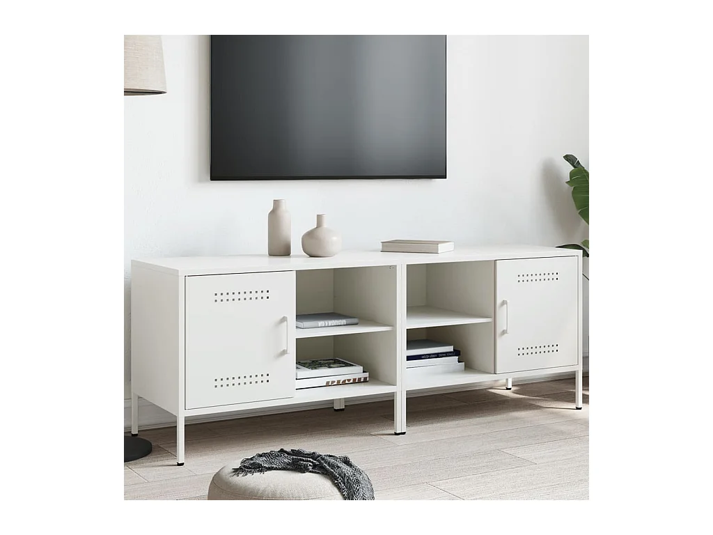 Muebles de TV | Gabinetes de TV |  Muebles de salón 2 piezas acero blanco 68x39x50,5 cm