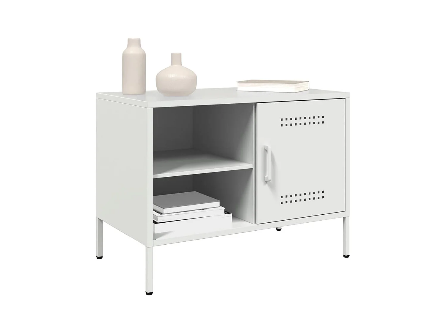 Muebles de TV | Gabinetes de TV |  Muebles de salón 2 piezas acero blanco 68x39x50,5 cm